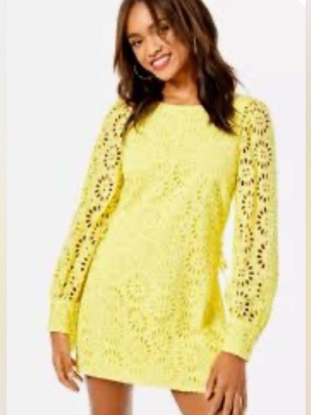 Lilly Pulitzer Aisha Eyelet Romper in yellow (size 16)